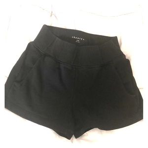 Theory + black cotton shorts